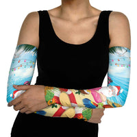 Have Yourself A Beachy Little Christmas Arm Sleeves with Santa Chilling - Wonder Print Shop
