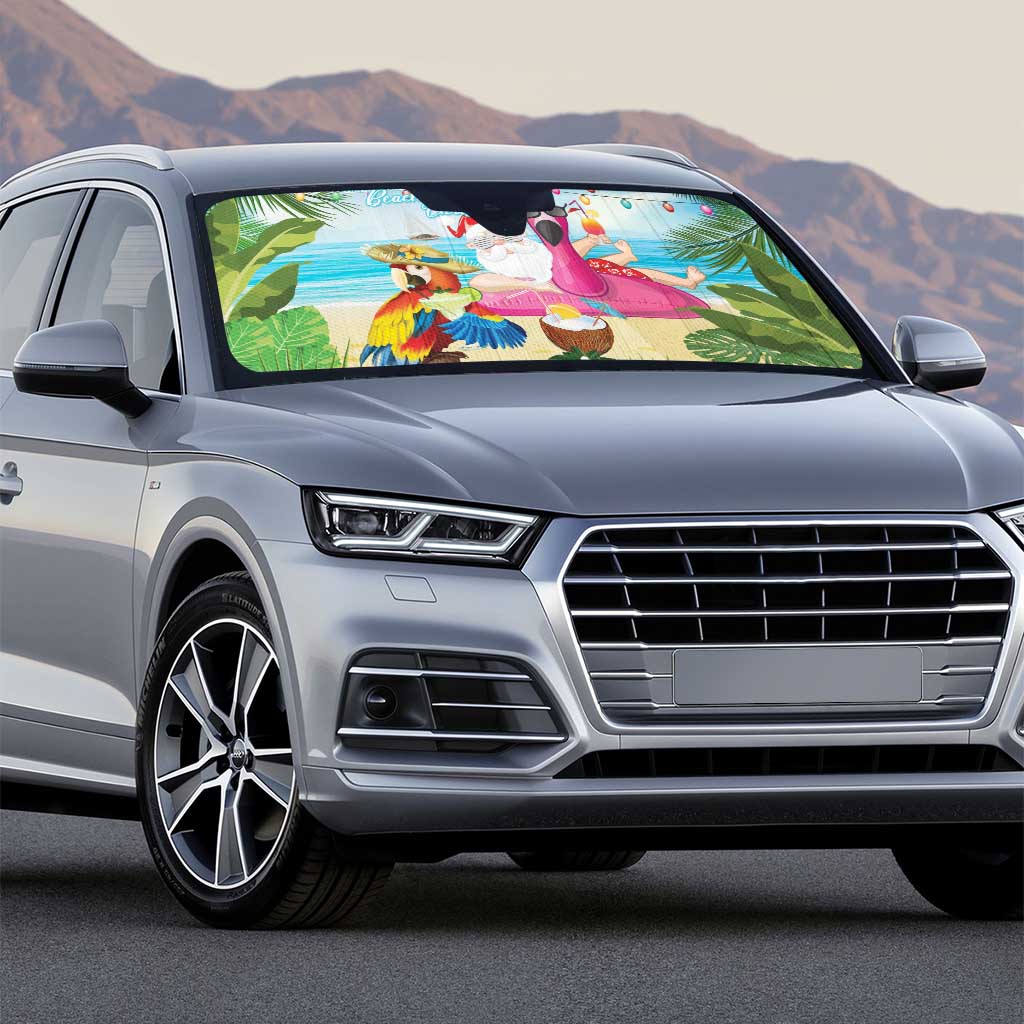 Have Yourself A Beachy Little Christmas Auto Sun Shade with Santa Chilling - Wonder Print Shop