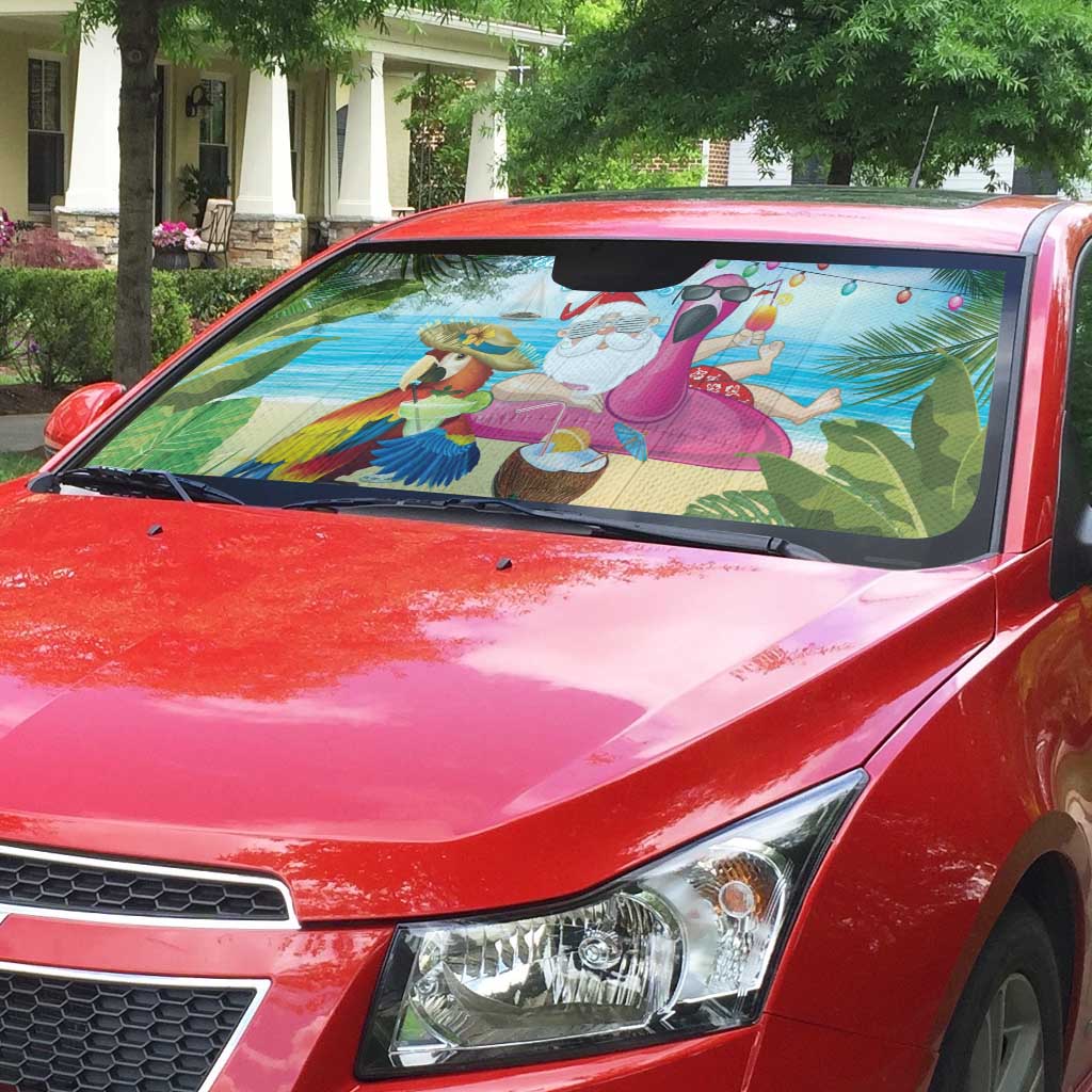 Have Yourself A Beachy Little Christmas Auto Sun Shade with Santa Chilling - Wonder Print Shop