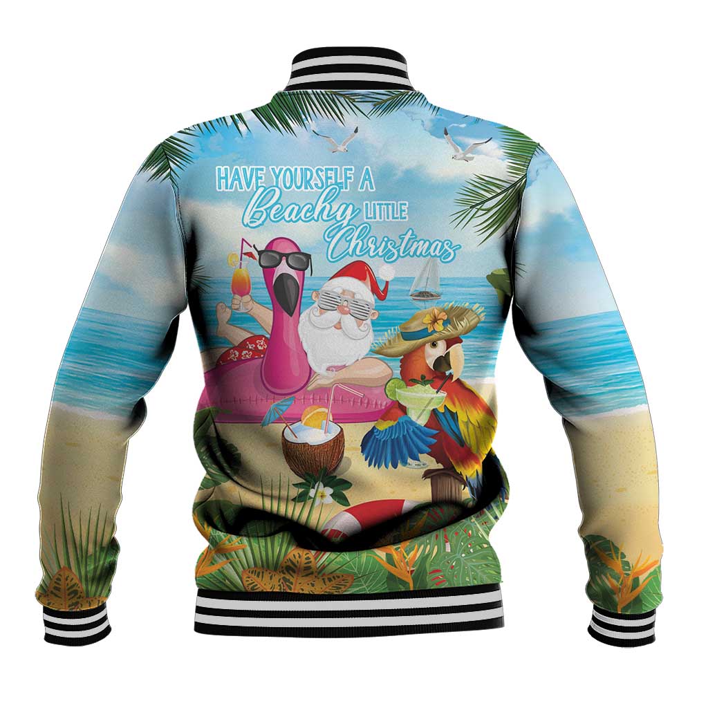 Have Yourself A Beachy Little Christmas Baseball Jacket with Santa Chilling - Wonder Print Shop