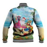 Have Yourself A Beachy Little Christmas Baseball Jacket with Santa Chilling - Wonder Print Shop