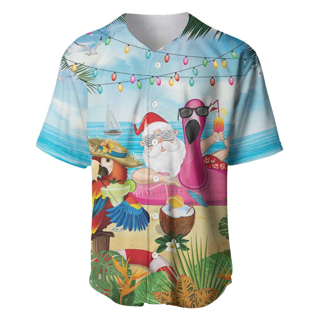 Have Yourself A Beachy Little Christmas Baseball Jersey with Santa Chilling - Wonder Print Shop
