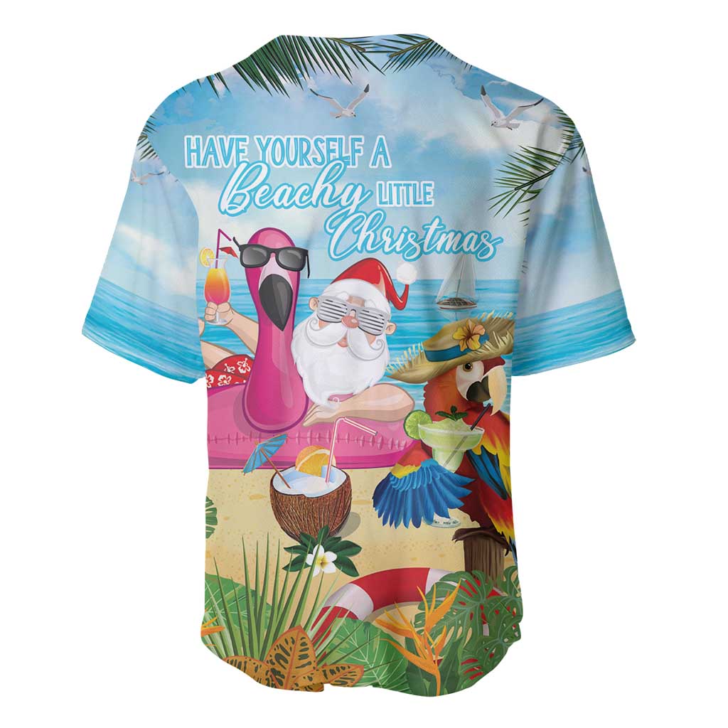 Have Yourself A Beachy Little Christmas Baseball Jersey with Santa Chilling - Wonder Print Shop