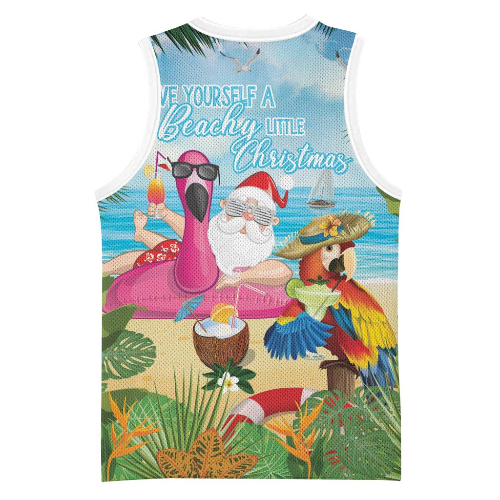 Have Yourself A Beachy Little Christmas Basketball Jersey with Santa Chilling - Wonder Print Shop