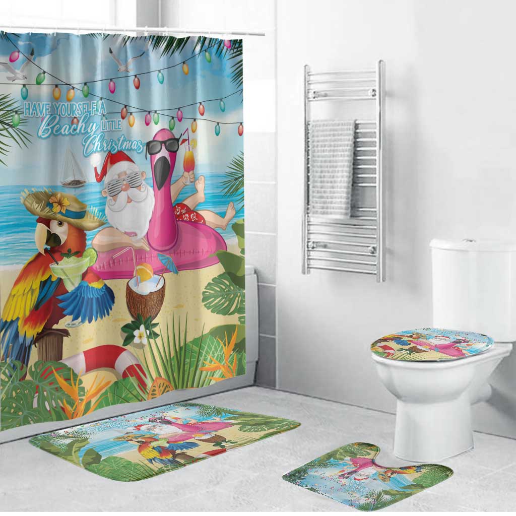 Have Yourself A Beachy Little Christmas Bathroom Set with Santa Chilling - Wonder Print Shop