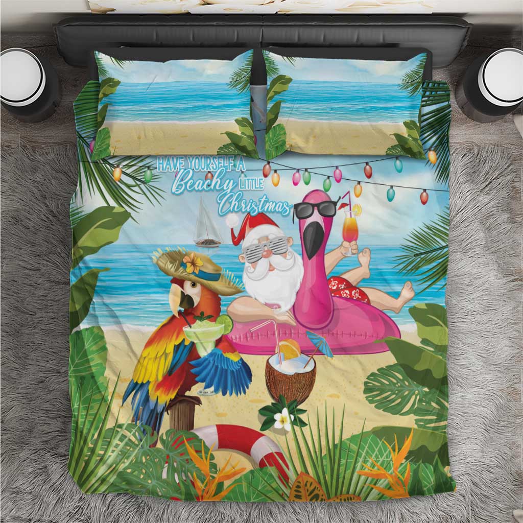 Have Yourself A Beachy Little Christmas Bedding Set with Santa Chilling - Wonder Print Shop