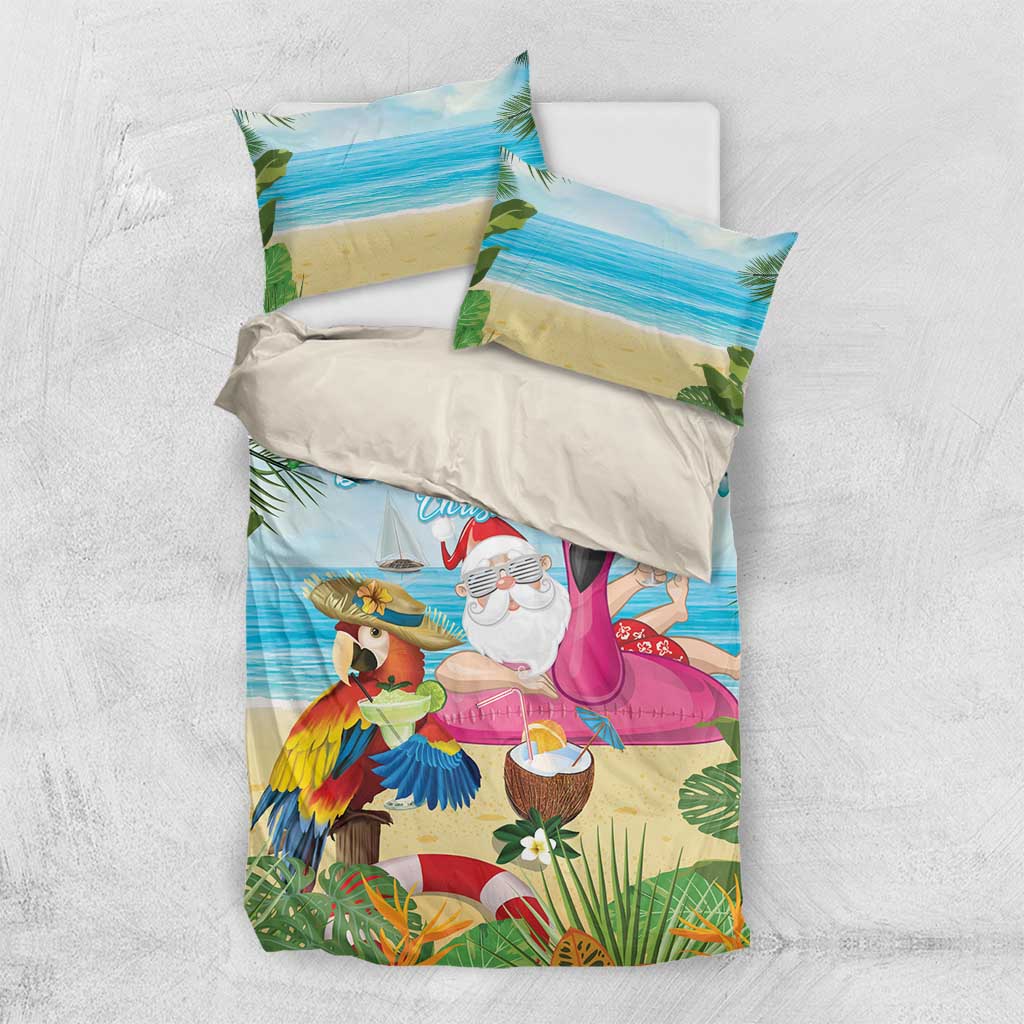Have Yourself A Beachy Little Christmas Bedding Set with Santa Chilling - Wonder Print Shop