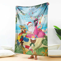 Have Yourself A Beachy Little Christmas Blanket with Santa Chilling - Wonder Print Shop