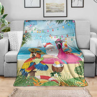 Have Yourself A Beachy Little Christmas Blanket with Santa Chilling - Wonder Print Shop