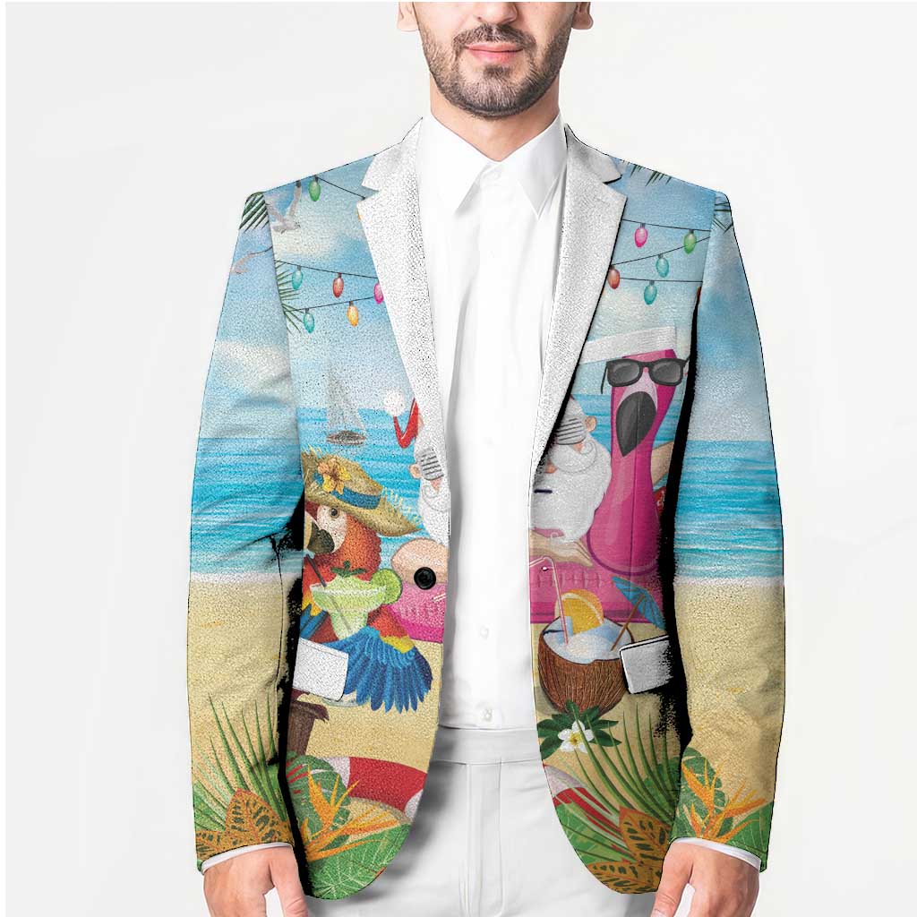 Have Yourself A Beachy Little Christmas Blazer with Santa Chilling - Wonder Print Shop