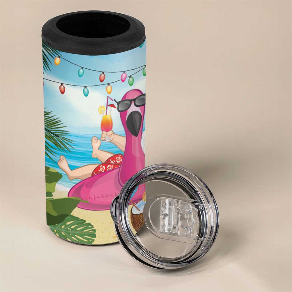 Have Yourself A Beachy Little Christmas 4 in 1 Can Cooler Tumbler with Santa Chilling - Wonder Print Shop