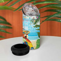 Have Yourself A Beachy Little Christmas 4 in 1 Can Cooler Tumbler with Santa Chilling - Wonder Print Shop