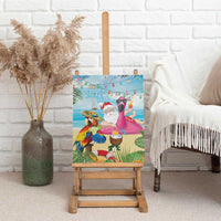 Have Yourself A Beachy Little Christmas Canvas Wall Art with Santa Chilling - Wonder Print Shop