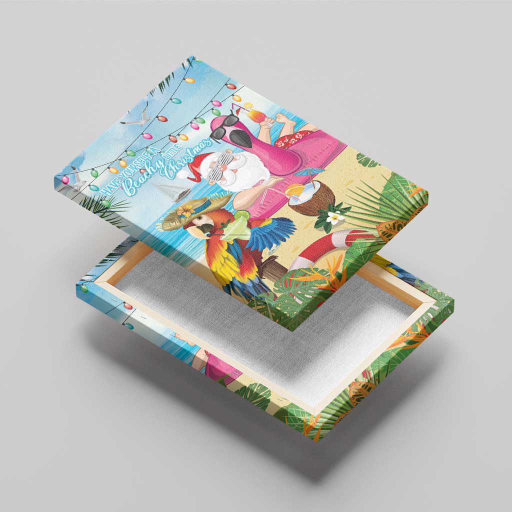Have Yourself A Beachy Little Christmas Canvas Wall Art with Santa Chilling - Wonder Print Shop