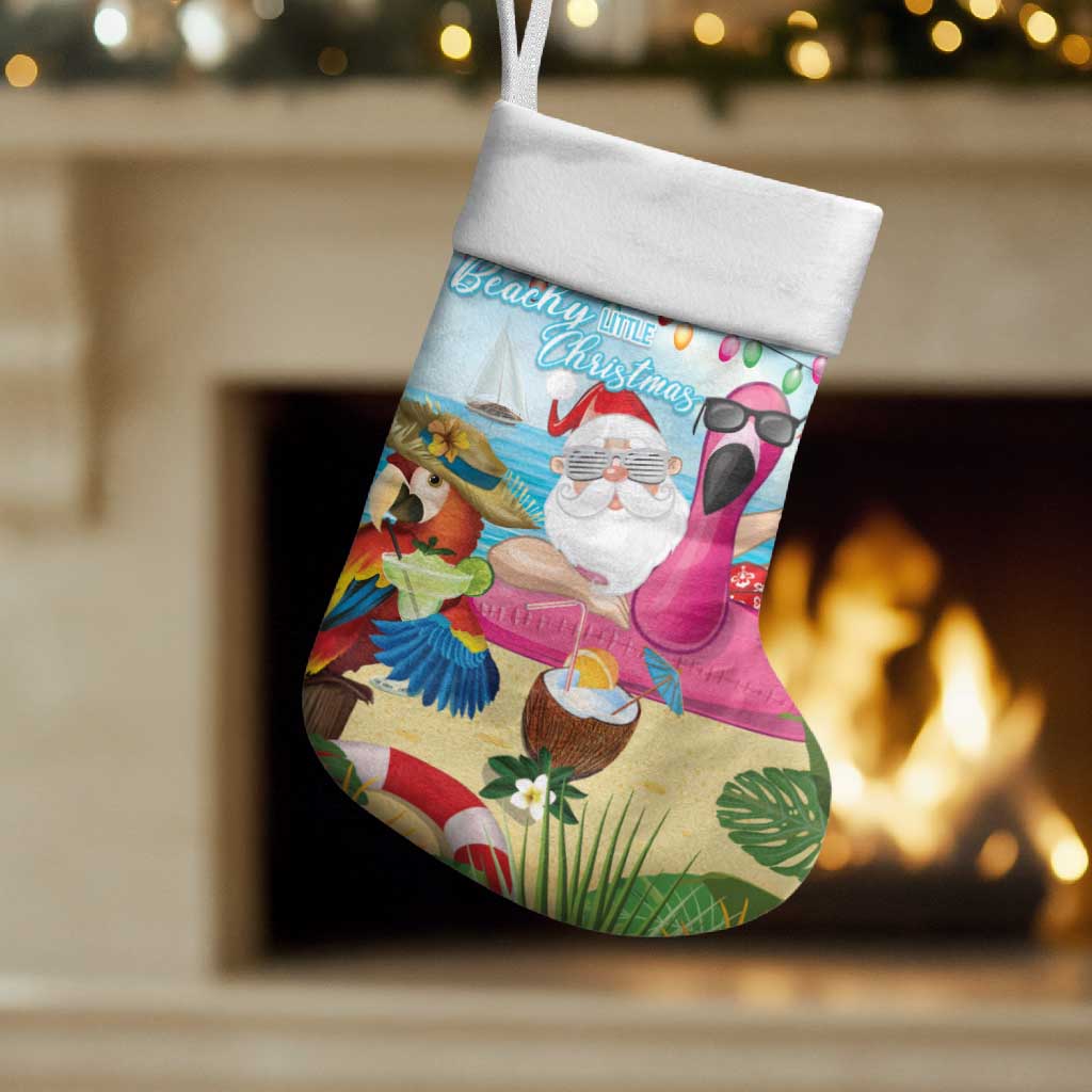 Have Yourself A Beachy Little Christmas Stocking with Santa Chilling - Wonder Print Shop
