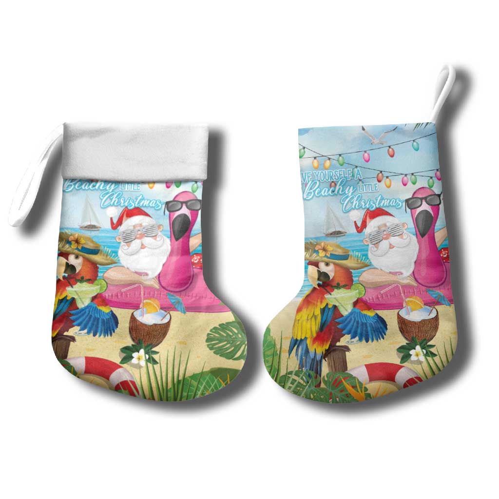 Have Yourself A Beachy Little Christmas Stocking with Santa Chilling - Wonder Print Shop
