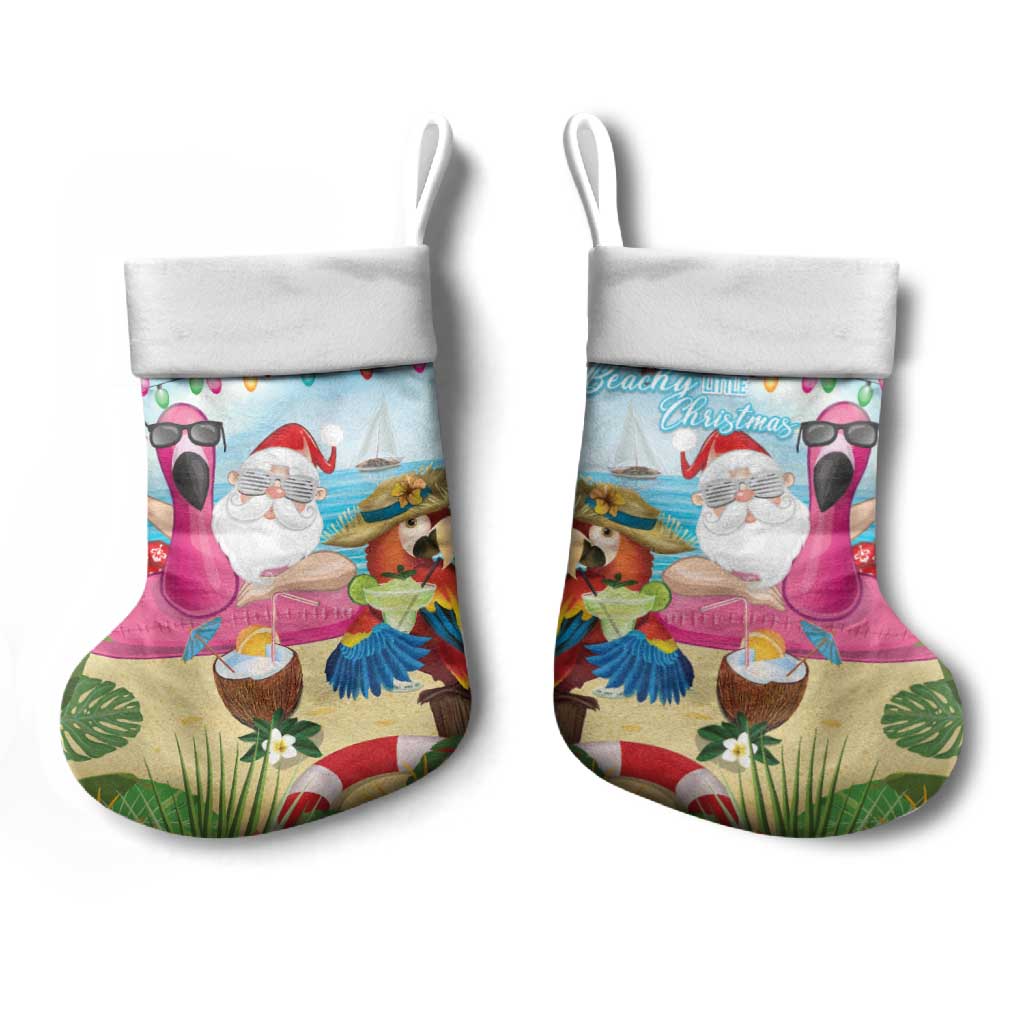 Have Yourself A Beachy Little Christmas Stocking with Santa Chilling - Wonder Print Shop