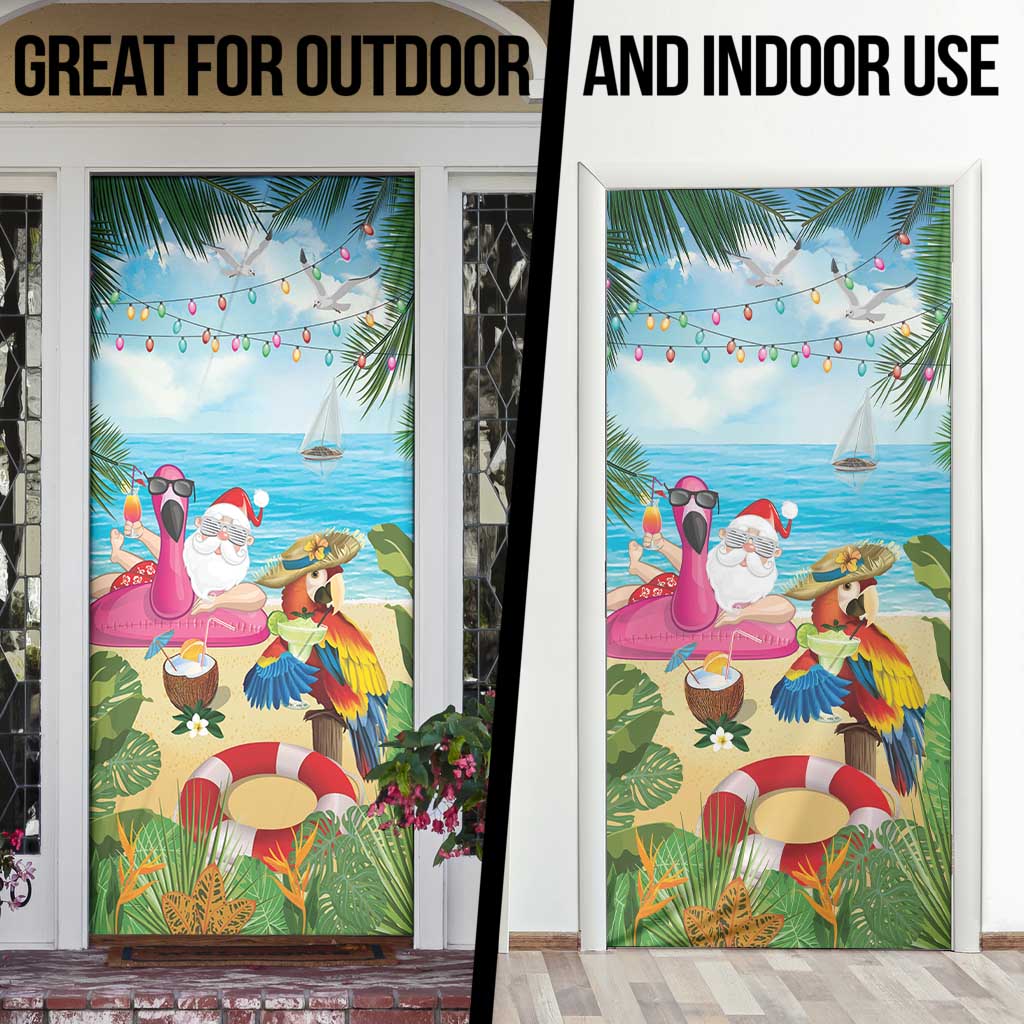 Have Yourself A Beachy Little Christmas Door Cover with Santa Chilling - Wonder Print Shop