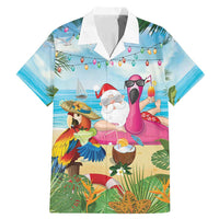Have Yourself A Beachy Little Christmas Family Matching Mermaid Dress and Hawaiian Shirt with Santa Chilling - Wonder Print Shop