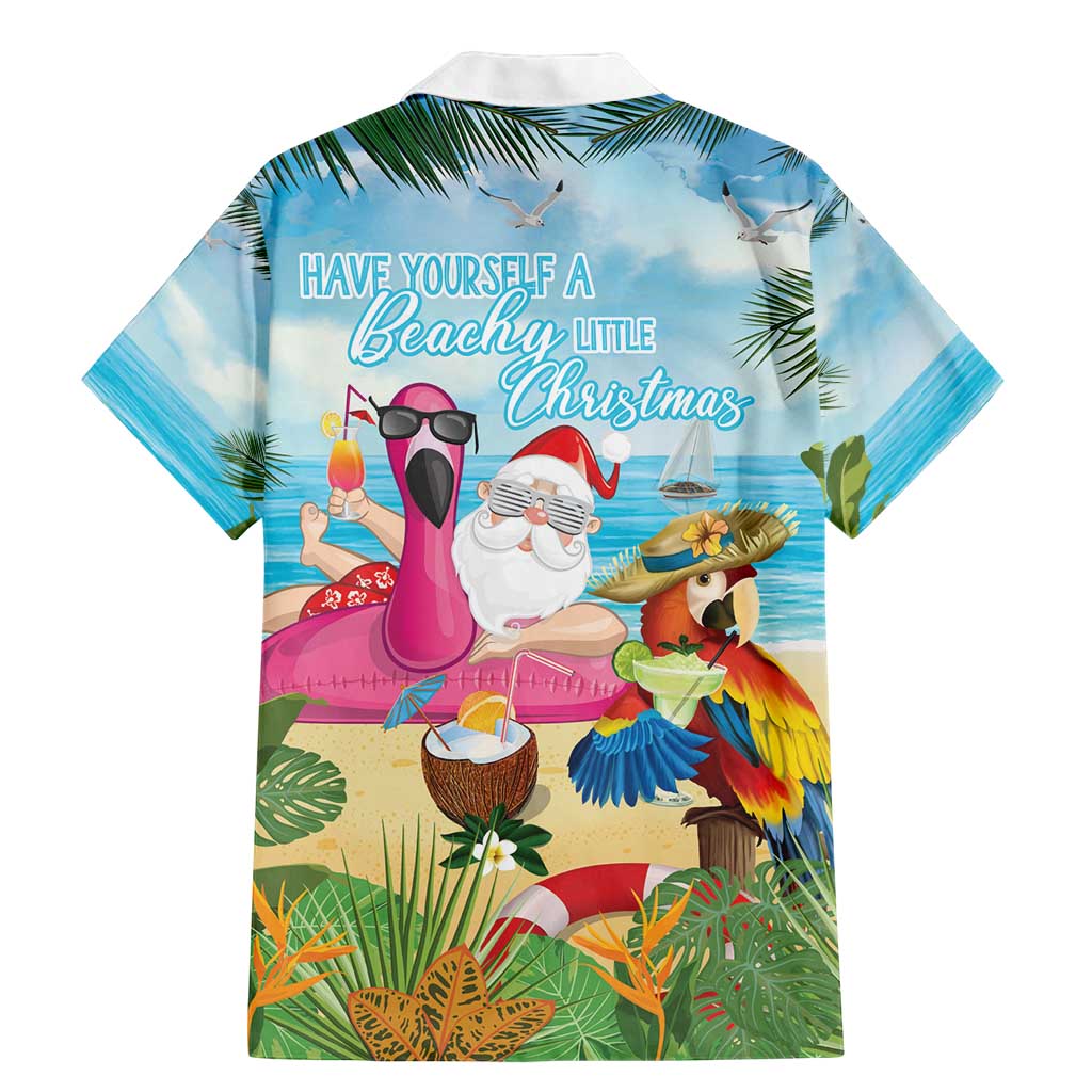 Have Yourself A Beachy Little Christmas Family Matching Mermaid Dress and Hawaiian Shirt with Santa Chilling - Wonder Print Shop