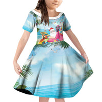 Have Yourself A Beachy Little Christmas Family Matching Off Shoulder Short Dress and Hawaiian Shirt with Santa Chilling - Wonder Print Shop