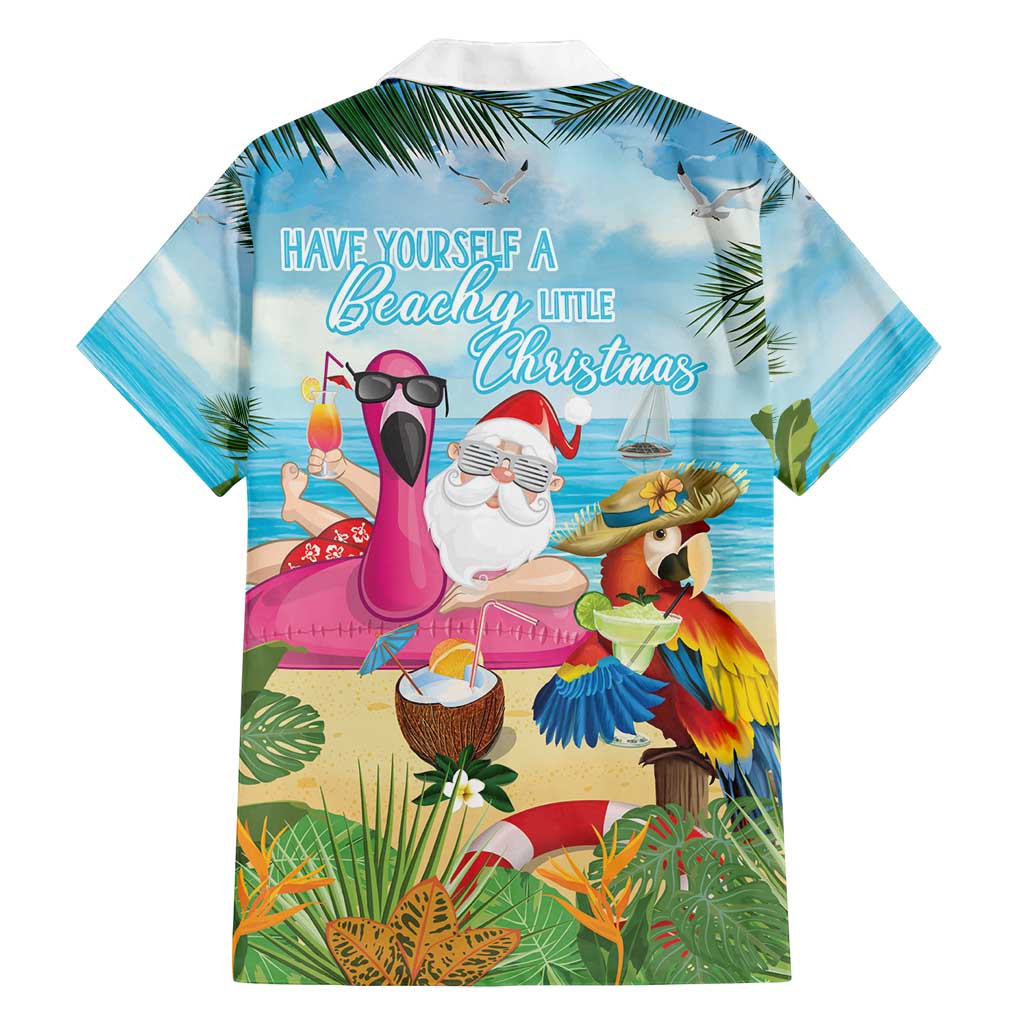 Have Yourself A Beachy Little Christmas Family Matching Puletasi and Hawaiian Shirt with Santa Chilling - Wonder Print Shop