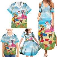 Have Yourself A Beachy Little Christmas Family Matching Summer Maxi Dress and Hawaiian Shirt with Santa Chilling - Wonder Print Shop
