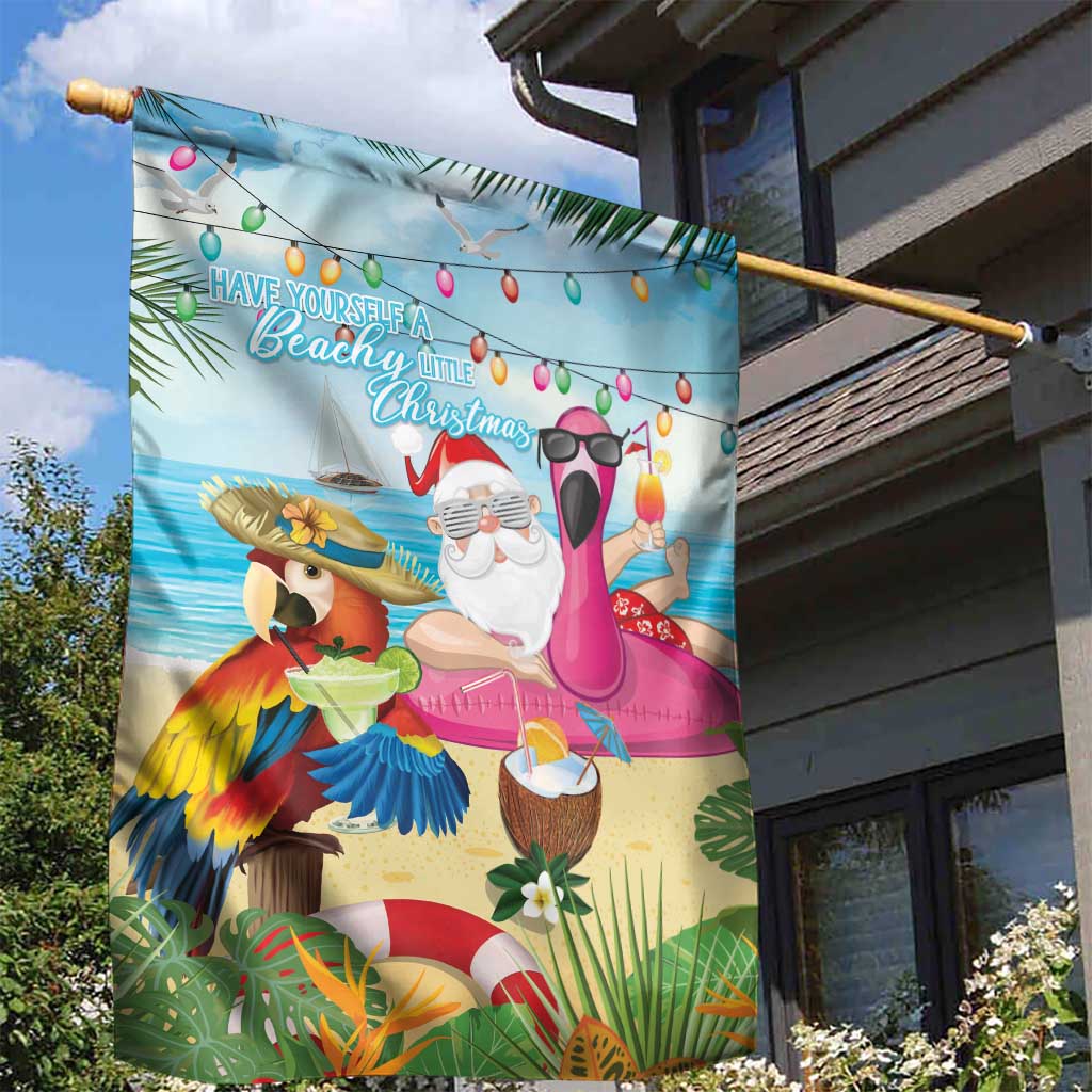 Have Yourself A Beachy Little Christmas Garden Flag with Santa Chilling - Wonder Print Shop