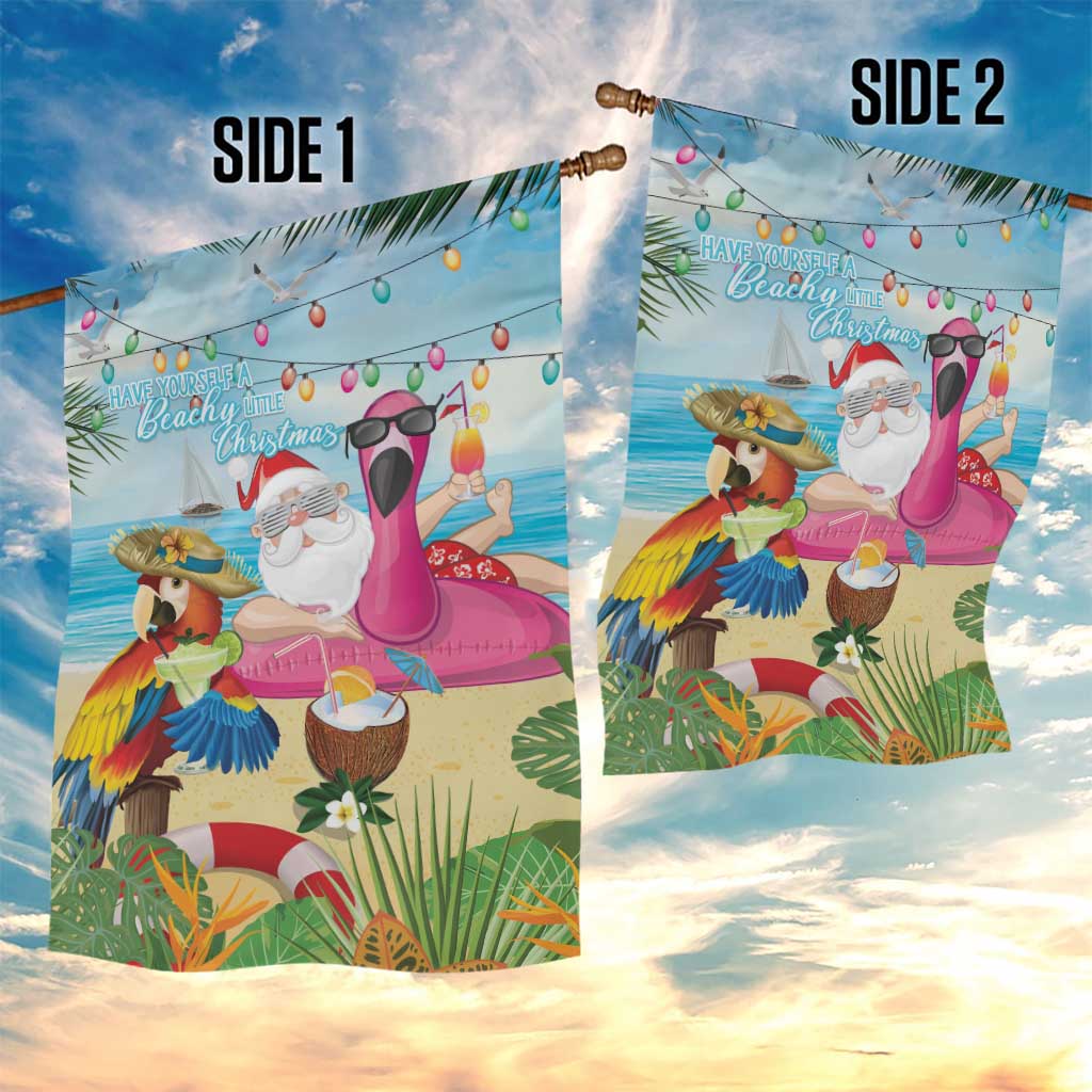Have Yourself A Beachy Little Christmas Garden Flag with Santa Chilling - Wonder Print Shop