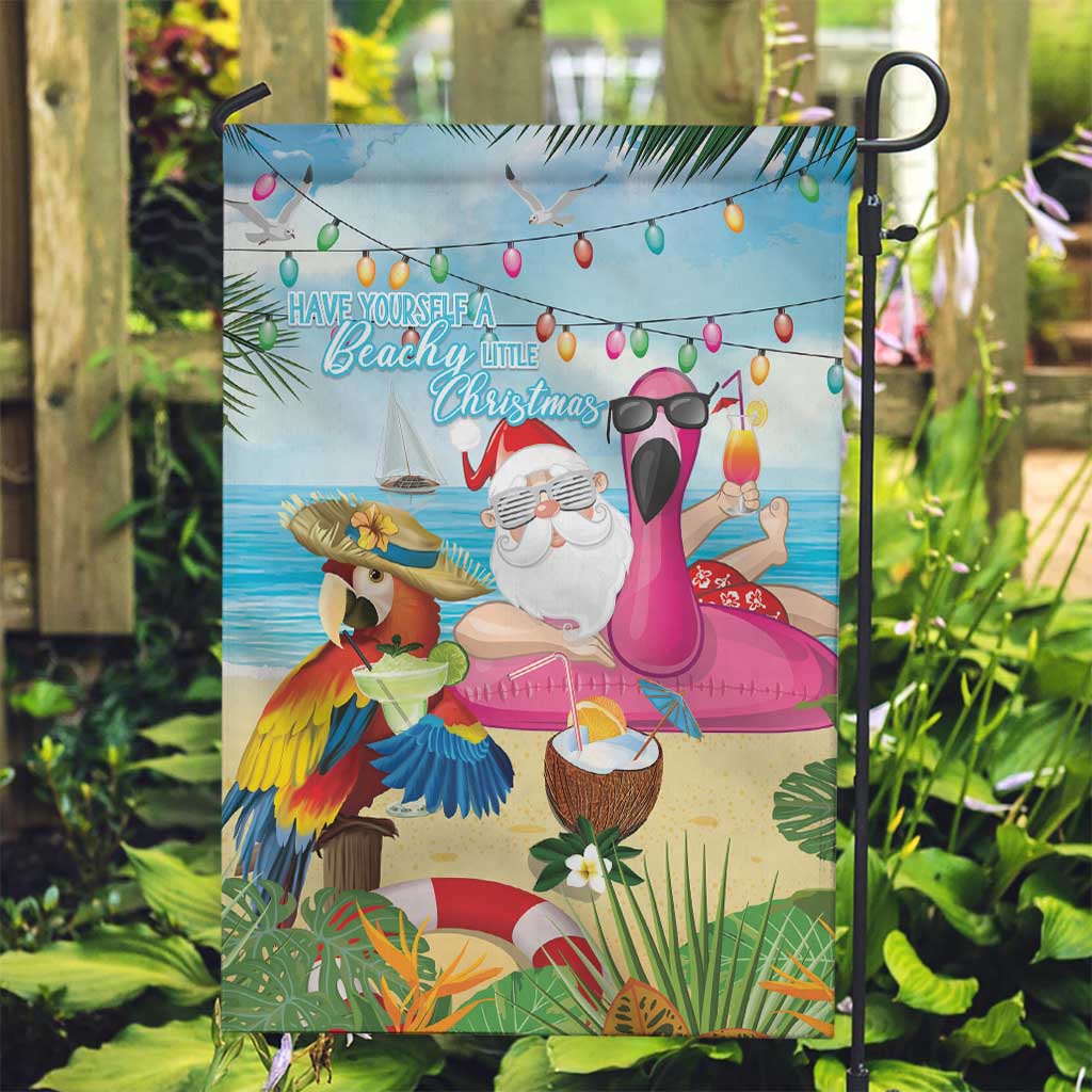 Have Yourself A Beachy Little Christmas Garden Flag with Santa Chilling - Wonder Print Shop