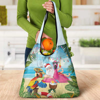 Have Yourself A Beachy Little Christmas Grocery Bag with Santa Chilling - Wonder Print Shop