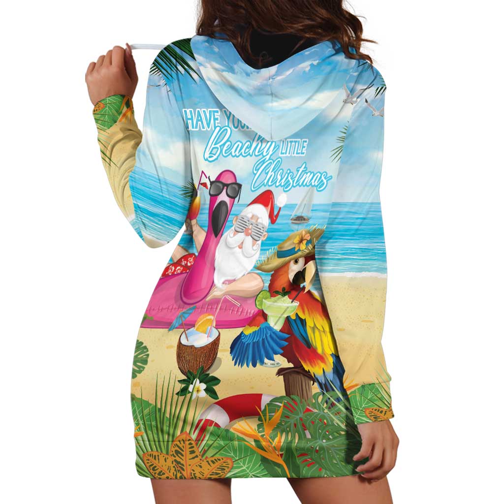 Have Yourself A Beachy Little Christmas Hoodie Dress with Santa Chilling - Wonder Print Shop