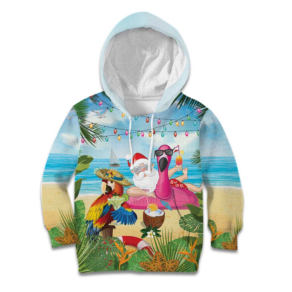 Have Yourself A Beachy Little Christmas Kid Hoodie with Santa Chilling - Wonder Print Shop