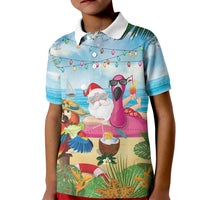 Have Yourself A Beachy Little Christmas Kid Polo Shirt with Santa Chilling - Wonder Print Shop