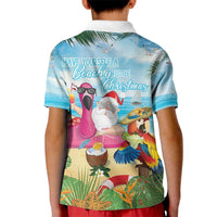 Have Yourself A Beachy Little Christmas Kid Polo Shirt with Santa Chilling - Wonder Print Shop