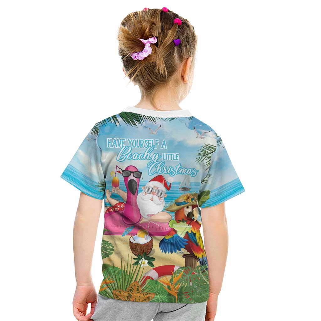 Have Yourself A Beachy Little Christmas Kid T Shirt with Santa Chilling - Wonder Print Shop