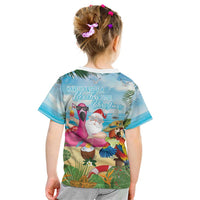 Have Yourself A Beachy Little Christmas Kid T Shirt with Santa Chilling - Wonder Print Shop