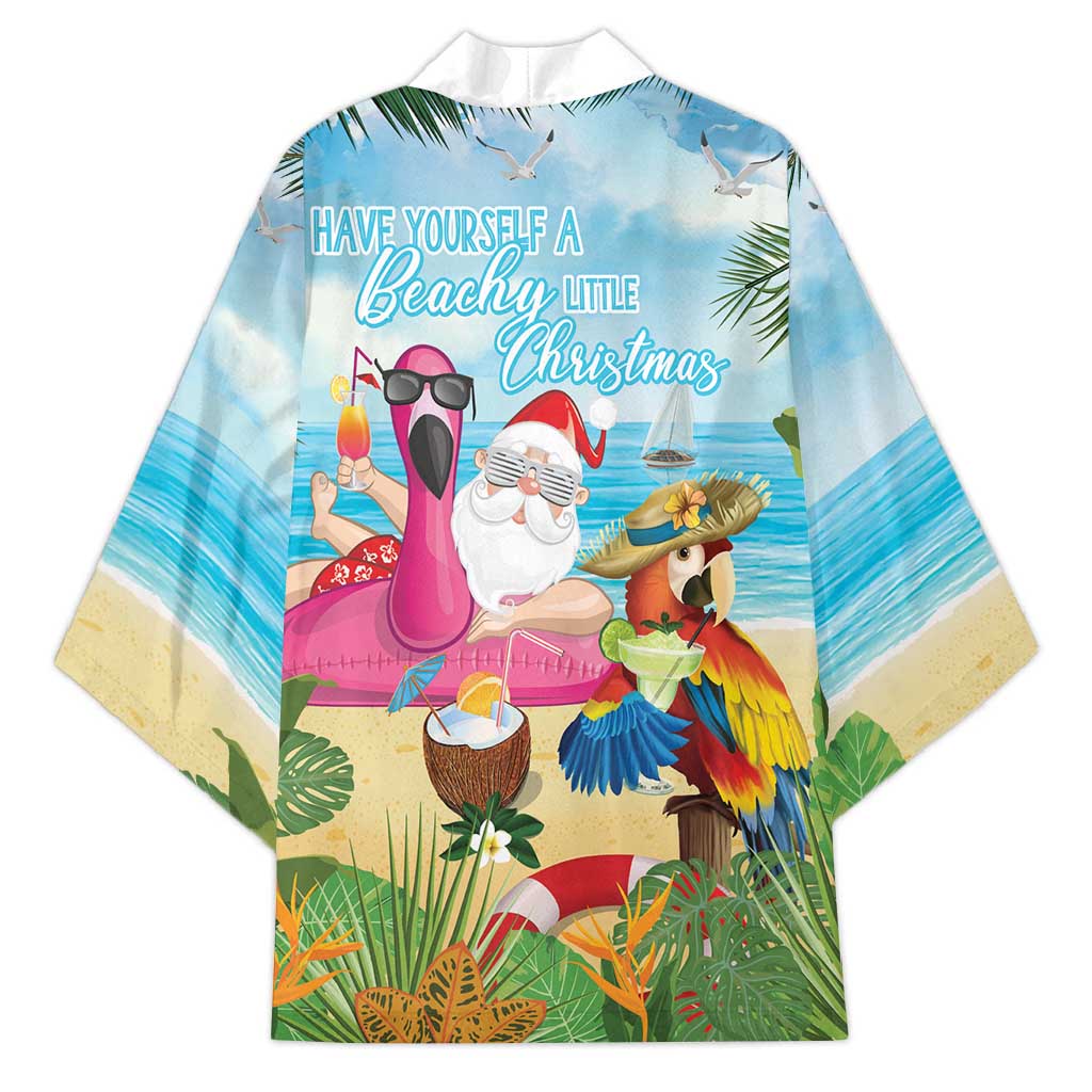 Have Yourself A Beachy Little Christmas Kimono with Santa Chilling - Wonder Print Shop