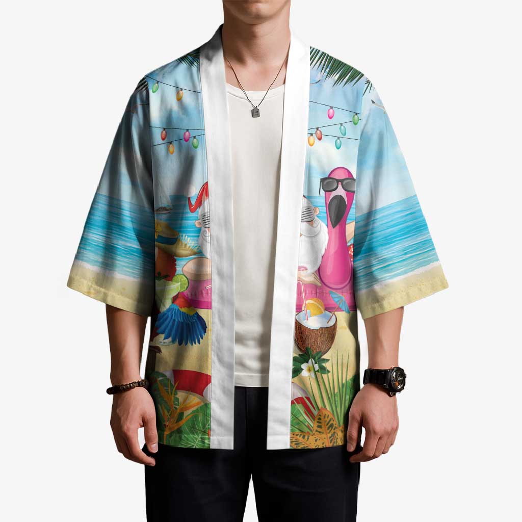 Have Yourself A Beachy Little Christmas Kimono with Santa Chilling - Wonder Print Shop