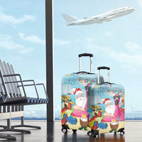 Have Yourself A Beachy Little Christmas Luggage Cover with Santa Chilling - Wonder Print Shop