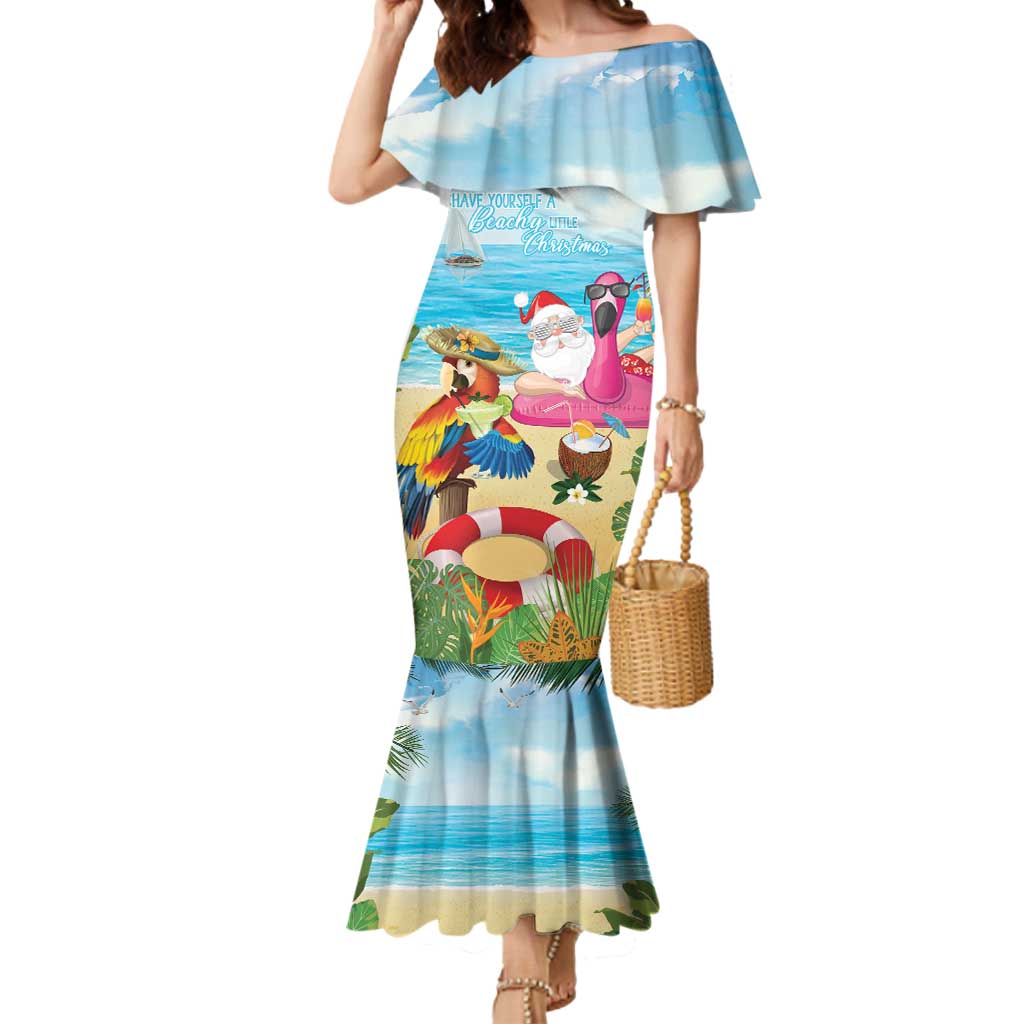 Have Yourself A Beachy Little Christmas Mermaid Dress with Santa Chilling - Wonder Print Shop