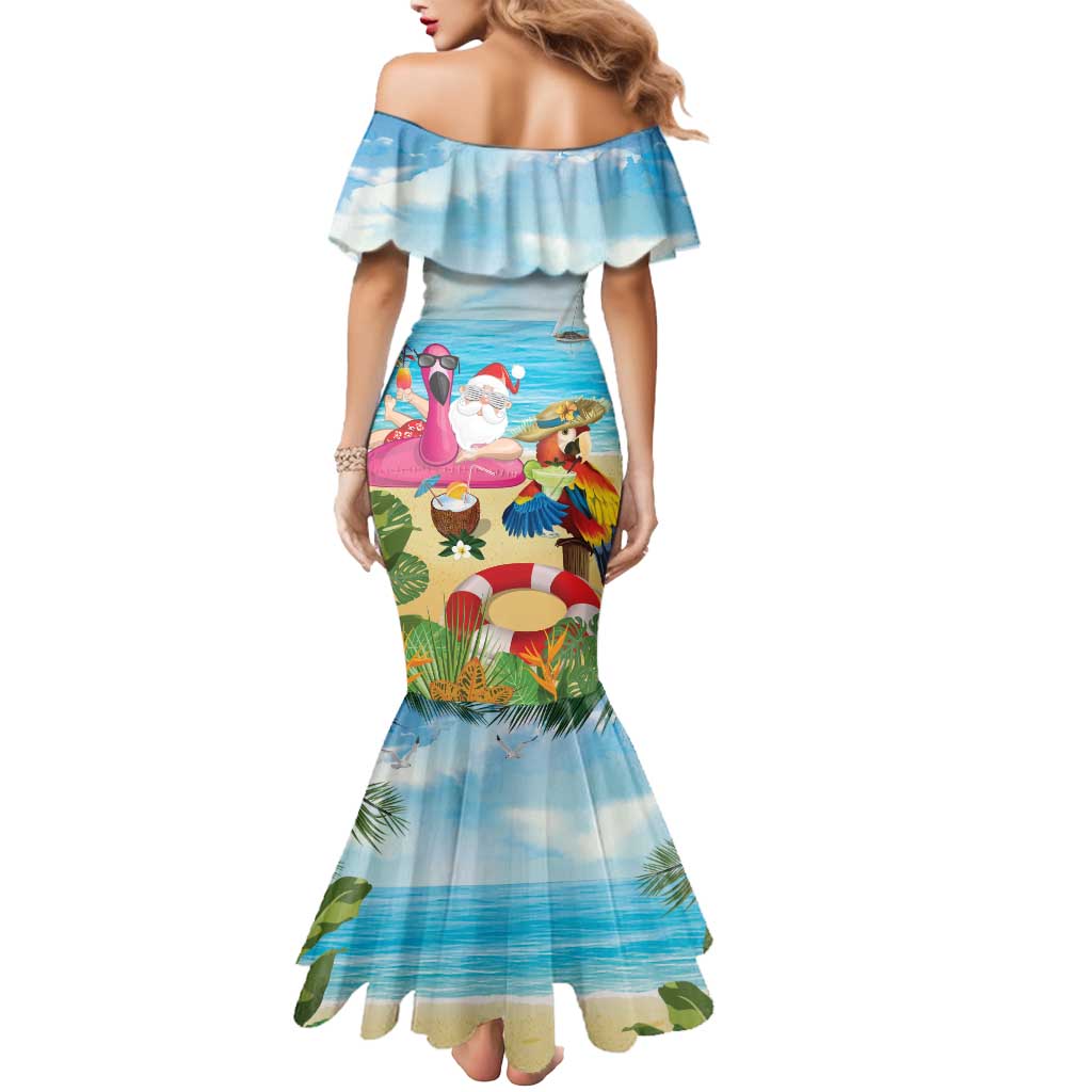 Have Yourself A Beachy Little Christmas Mermaid Dress with Santa Chilling - Wonder Print Shop