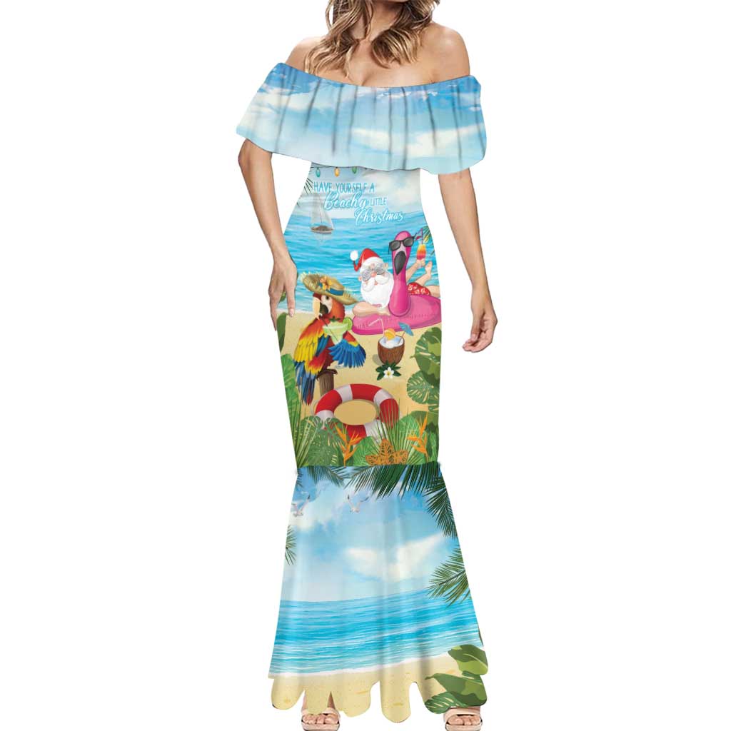 Have Yourself A Beachy Little Christmas Mermaid Dress with Santa Chilling - Wonder Print Shop
