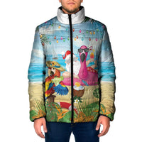 Have Yourself A Beachy Little Christmas Padded Jacket with Santa Chilling - Wonder Print Shop