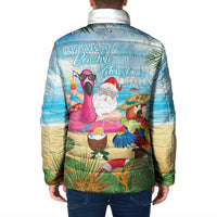 Have Yourself A Beachy Little Christmas Padded Jacket with Santa Chilling - Wonder Print Shop