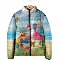 Have Yourself A Beachy Little Christmas Padded Jacket with Santa Chilling - Wonder Print Shop