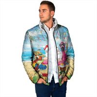 Have Yourself A Beachy Little Christmas Padded Jacket with Santa Chilling - Wonder Print Shop