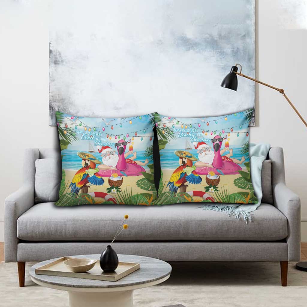 Have Yourself A Beachy Little Christmas Pillow Cover with Santa Chilling - Wonder Print Shop