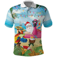 Have Yourself A Beachy Little Christmas Polo Shirt with Santa Chilling - Wonder Print Shop