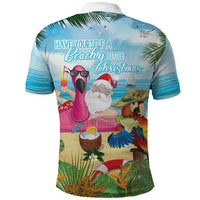 Have Yourself A Beachy Little Christmas Polo Shirt with Santa Chilling - Wonder Print Shop